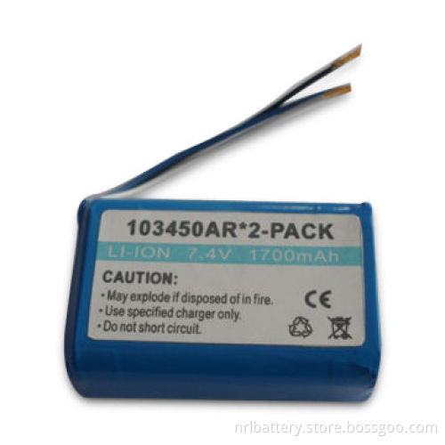 7.4V, 1,700mAh Rechargeable High Energy Density Battery Pack, PCM Working IC and Nominal